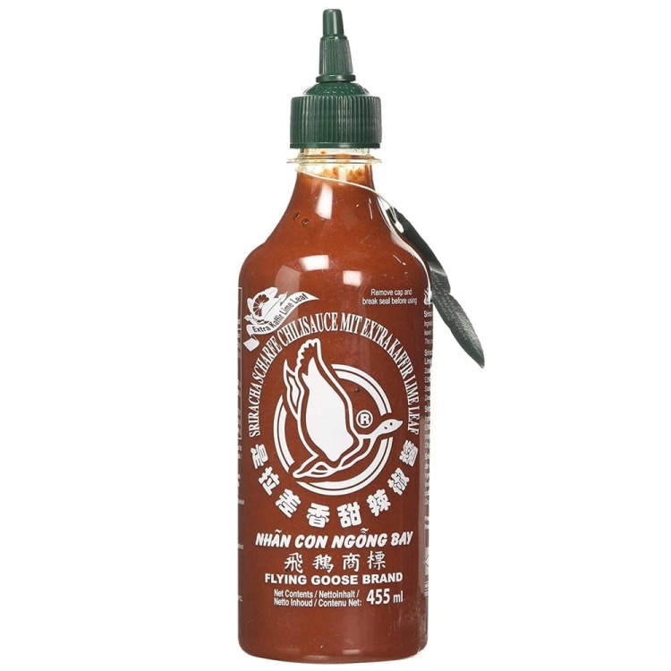 Tajski Sos Chili Sriracha z Liśćmi Kaffiru Limonki Kaffir 455ml FLYING GOOSE BRAND