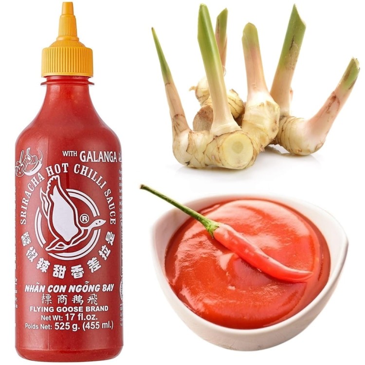 Tajski Ostry Sos z Papryczek Chili Sriracha z Galangalem Smak Galangal 455ml FLYING GOOSE BRAND