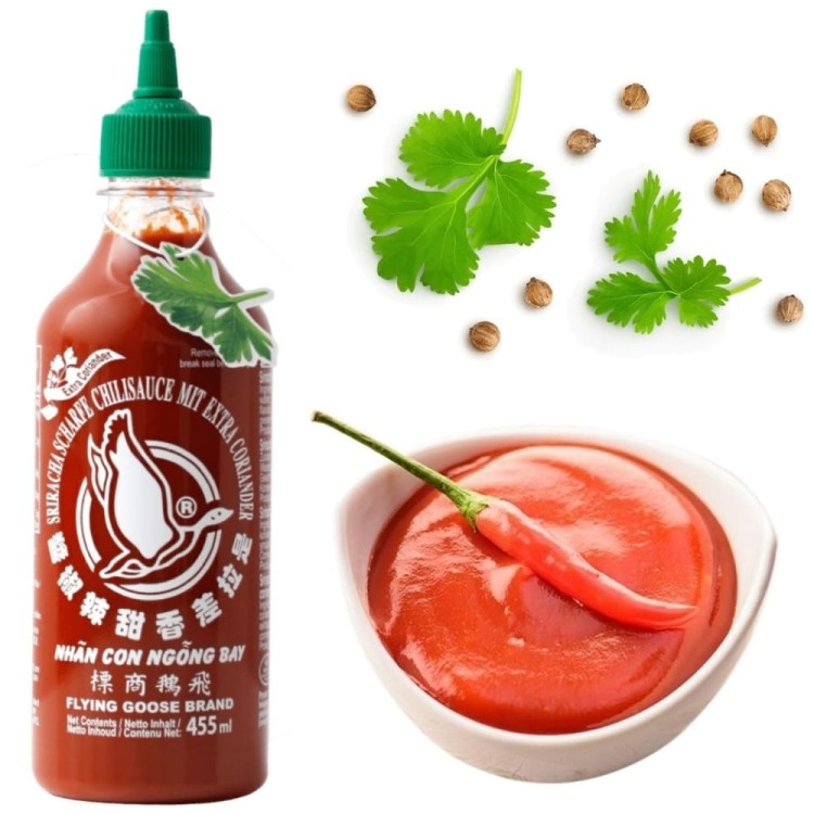 Ostry Sos Chili SRIRACHA z Tajską Aromatyczną Kolendrą 455ml FLYING GOOSE BRAND