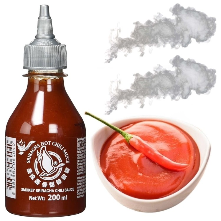 Tajski Ostry Sos Chilli Sriracha Smokey Dymny Hot 200ml FLYING GOOSE BRAND