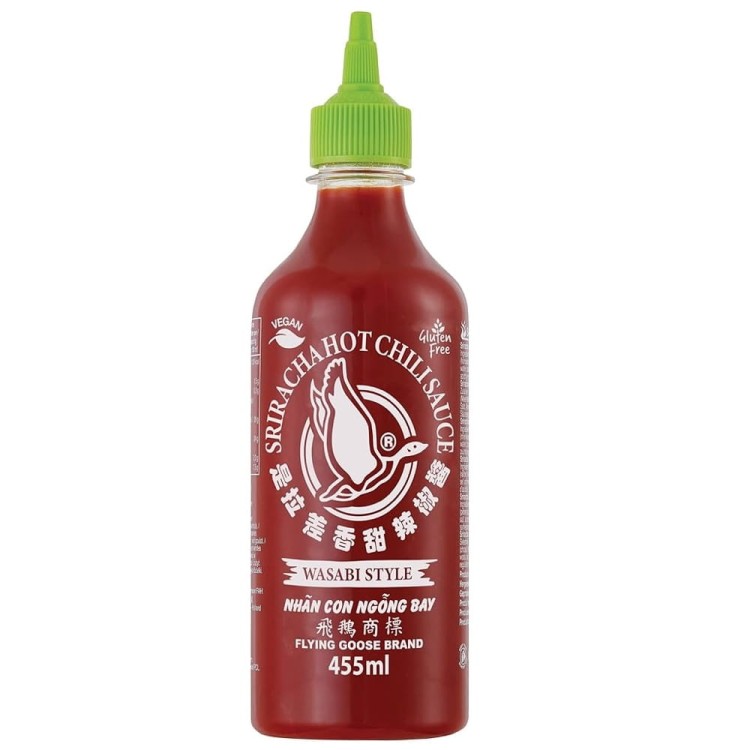 Sos Chili Sriracha z WASABI Wegetariański VEGETARIAN Chilli Sauce 455ml FLYING GOOSE BRAND