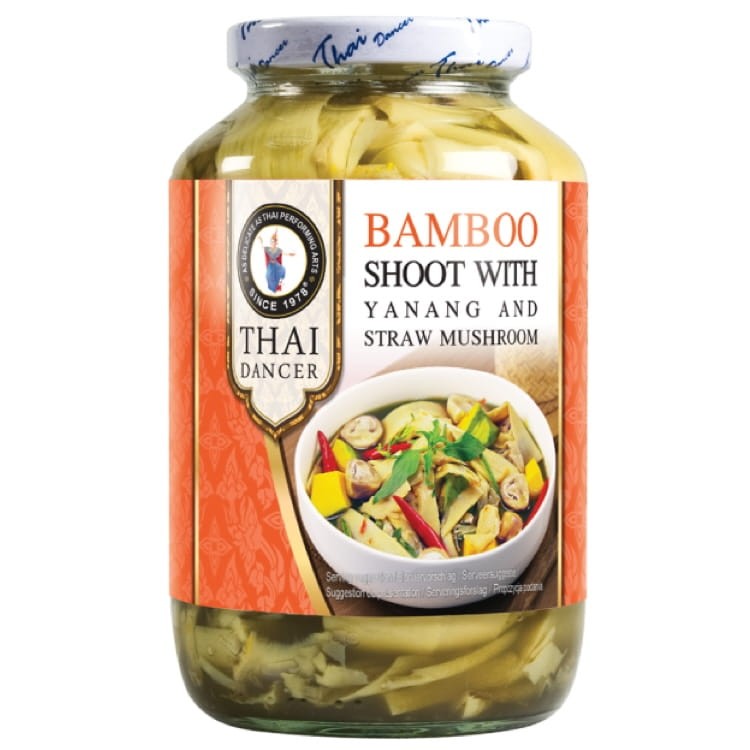 Pędy Bambusa z Grzybami Słomianymi i Yanang Warzywa w Słoiku Straw 680g THAI DANCER