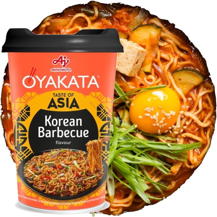 Azjatycka Zupka Błyskawiczna Makaron Instant Koreańskie Barbecue Kubek Cup 93g OYAKATA