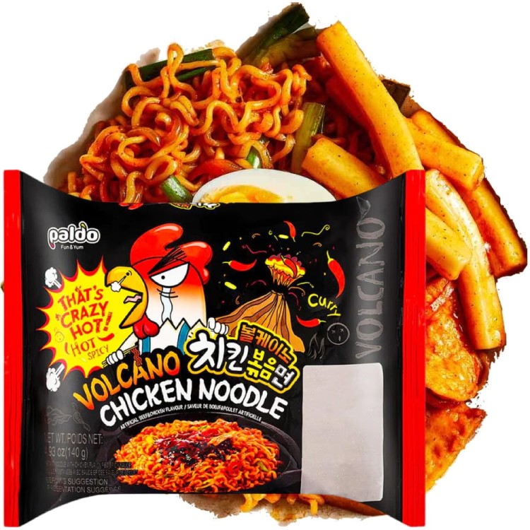 Koreańska Zupka Błyskawiczna Makaron Instant Ramen Ostry Volcano Chicken 140g PALDO