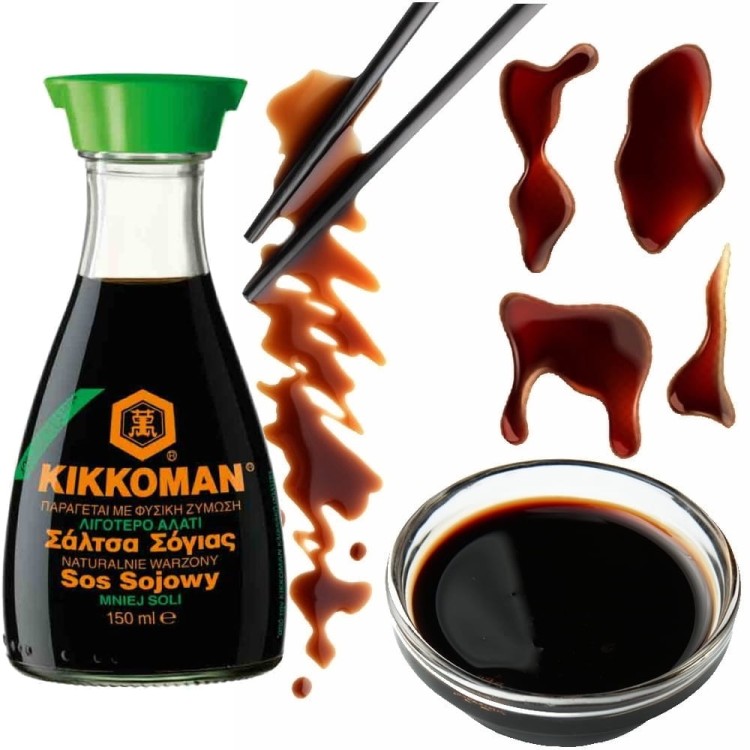 Japoński Sos Sojowy Do Sushi LIGHT Mniej Słony Dozownik 150ml KIKKOMAN