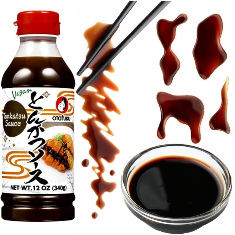 Japoński Sos Sojowy z MELASĄ Tonkatsu Wegetariański Dla Vegan 293ml OTAFUKU