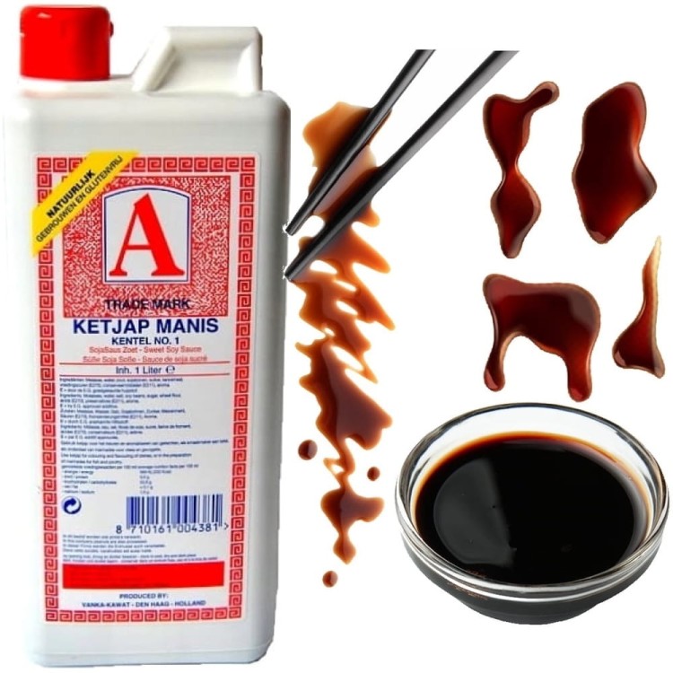 Indonezyjski Sos Sojowy Słodko Pikantny Melasa Ketjap Manis 1 Litr A-MERK