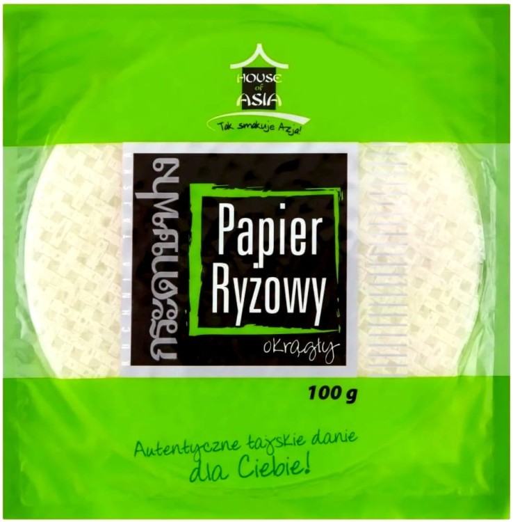 Wietnamski Papier Ryżowy Okrągły Bezglutenowy Do Sajgonek 22cm 100g HOUSE OF ASIA