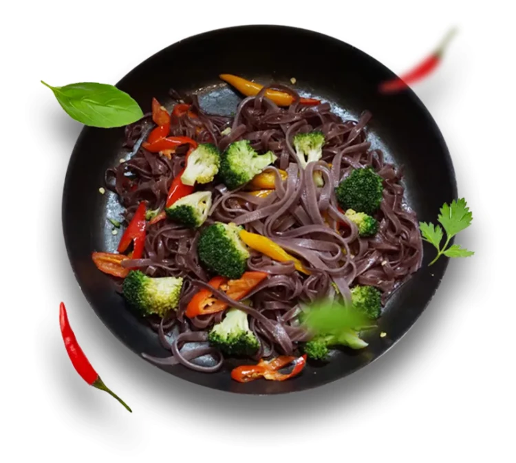 Makaron Ryżowy z Czarnym Sezamem Tasiemki 5mm Bezglutenowy 200g HOUSE OF ASIA