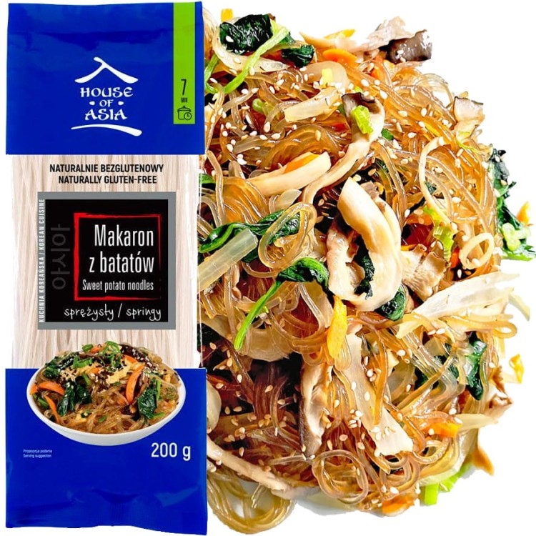 Makaron z Słodkich Ziemniaków Batatów Glass Noodles 200g HOUSE OF ASIA