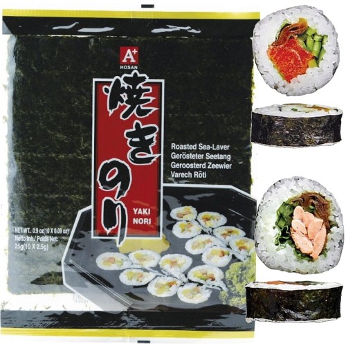 Suszone Wodorosty Glony Algi Morskie Yaki Nori Do Sushi Jakości A+ 10 Sztuk HOSAN