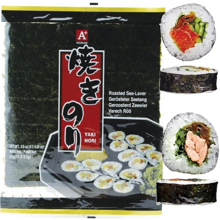 Suszone Wodorosty Glony Algi Morskie Yaki Nori Do Sushi Jakości A+ 10 Sztuk HOSAN