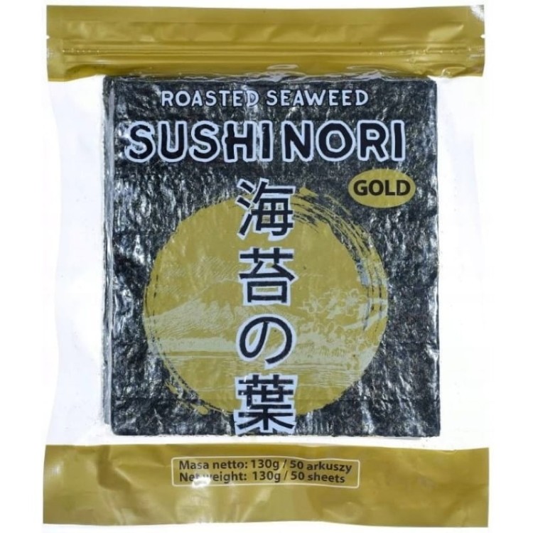 Suszone Wodorosty Glony Algi Morskie Yaki Nori Do Sushi GOLD Premium Class 50 Sztuk NOBI