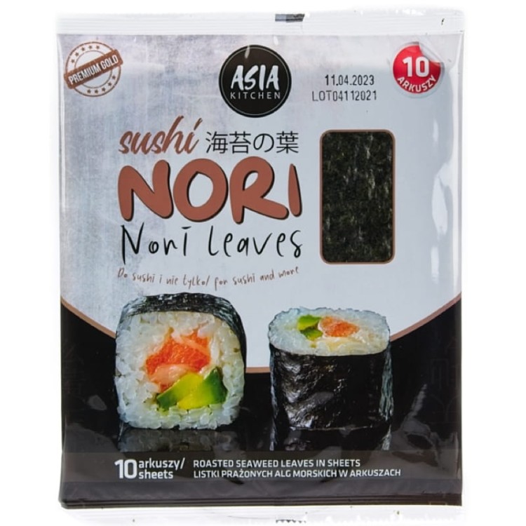 Suszone Wodorosty Glony Algi Morskie Yaki Nori Do Sushi 10 Sztuk ASIA KITCHEN