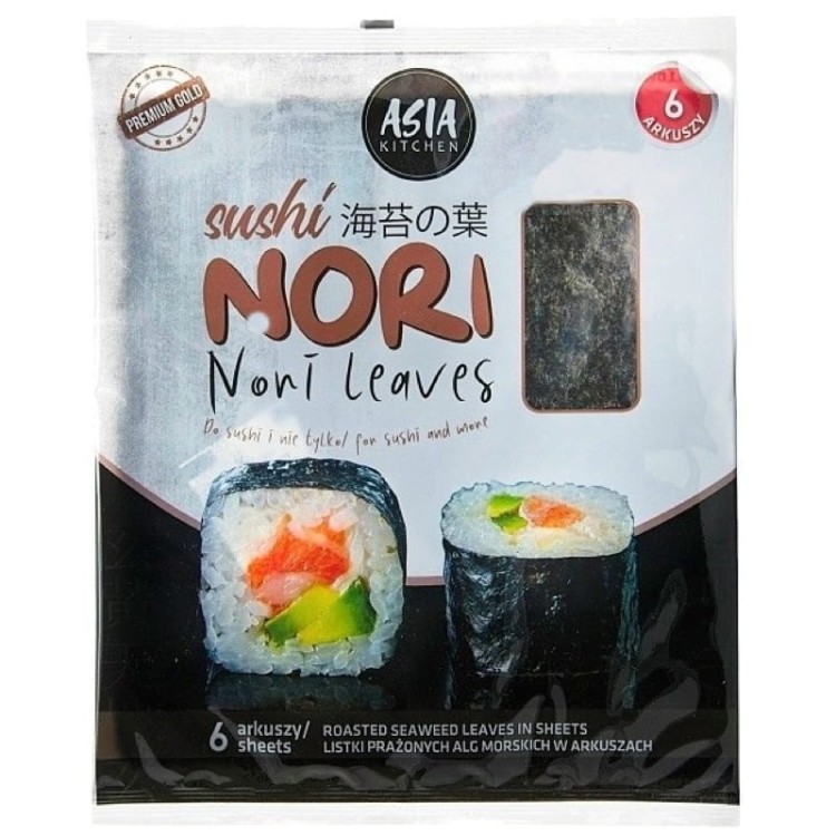 Suszone Wodorosty Glony Algi Morskie Yaki Nori Do Sushi 6 Sztuk ASIA KITCHEN