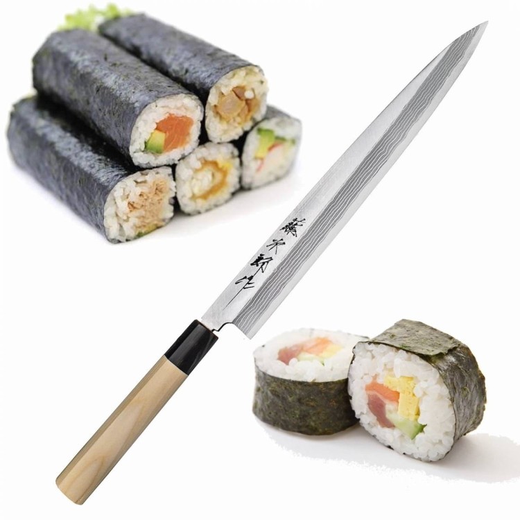 Tojiro Aogami Damascus Japoński Nóż Yanagi-Sashimi Do Sushi Praworęczny 30cm