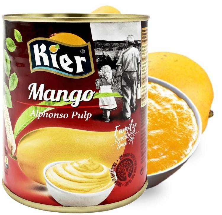 Kesar Owoce Mango Pulpa Przecier Do Deserów Puree o Smaku Mango 850g KIER