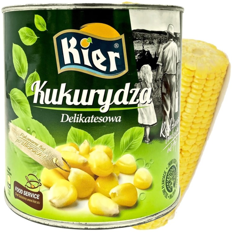 Kukurydza Naturalnie Słodka Delikatesowa Do Gotowania i Sałatek 340g KIER