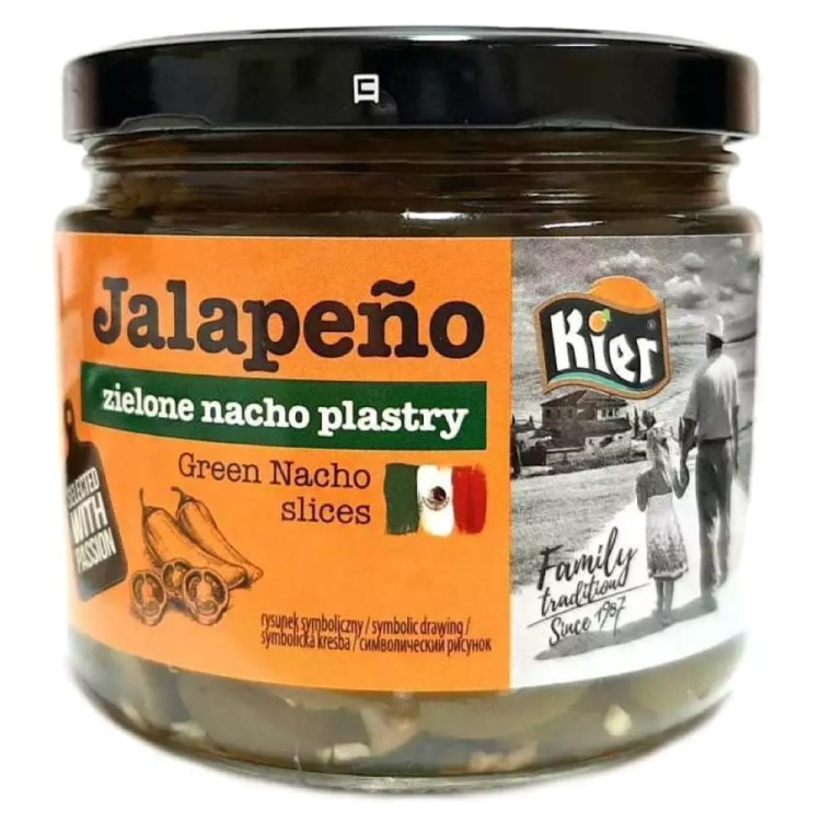 Turecka Papryka Zielona Jalapeno Nacho Plastry w Zalewie w Słoiku 350g KIER