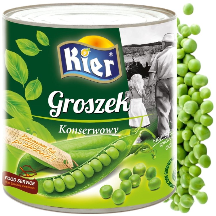 Węgierski Groszek Konserwowy w Puszce Do Sałatek Canned Peas 400g KIER