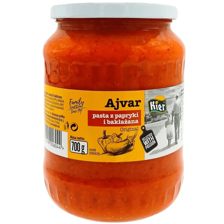 Bałkańska Pasta z Papryki i Bakłażana Bakłażan Ajvar Ajwar Słoik 720ml KIER