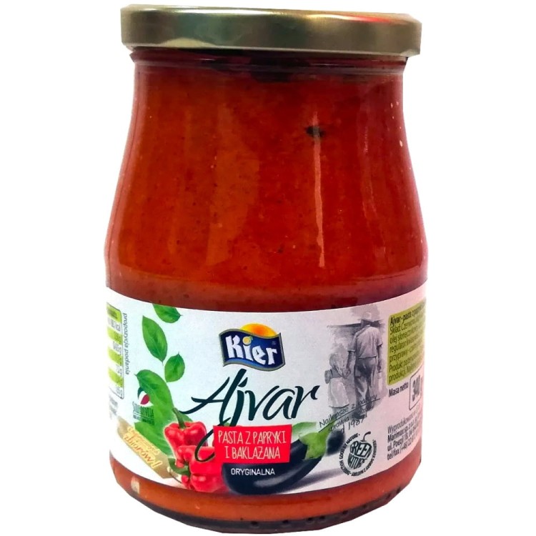 Bałkańska Pasta z Papryki i Bakłażana Ajvar Ajwar Słoik 340g 370ml KIER