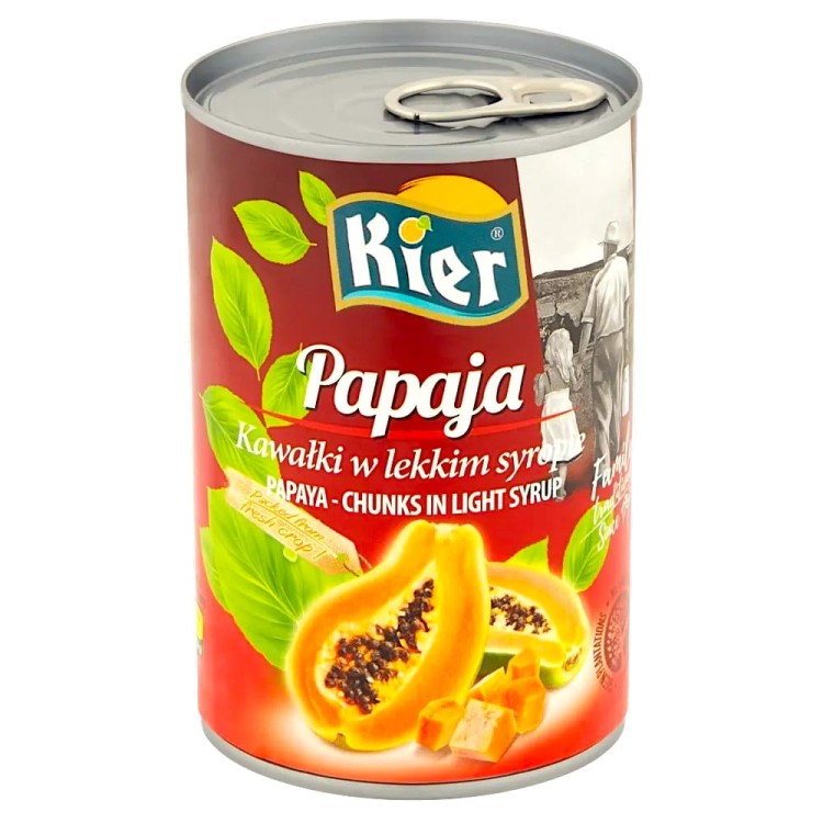 Tajska Papaja Kawałki w Lekkim Syropie Papaya Do Sałatek i Deserów 425g KIER