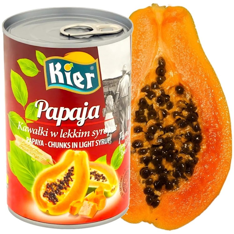 Tajska Papaja Kawałki w Lekkim Syropie Papaya Do Sałatek i Deserów 425g KIER