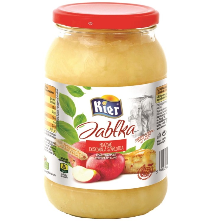 Polskie Zdrowe Prażone Jabłko Na Szarlotkę i Do Ciast w Słoiku 900g KIER