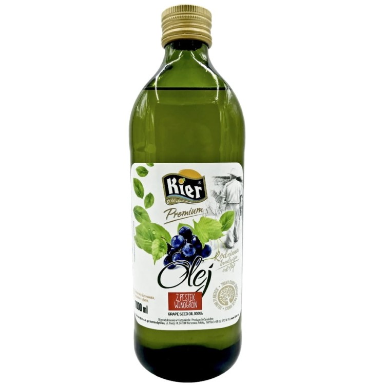 Hiszpański Olej z Pestek Winogron Do Sałatek Gotowania 1 Litr 1000ml KIER
