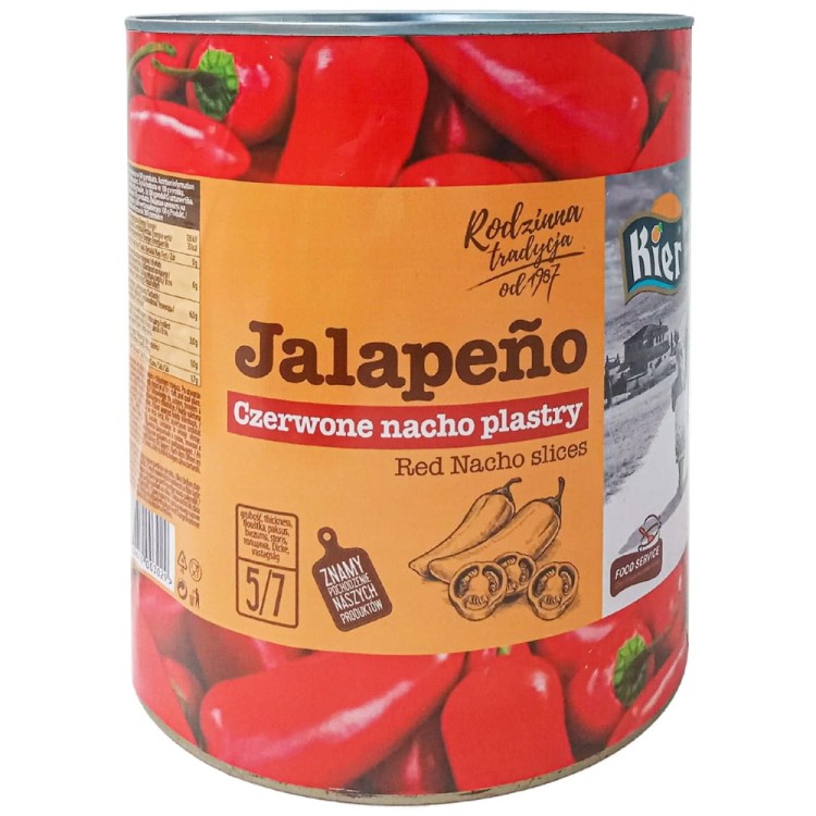 Meksykańska Papryka Czerwona Jalapeno Nacho Plastry w Zalewie 3000g KIER