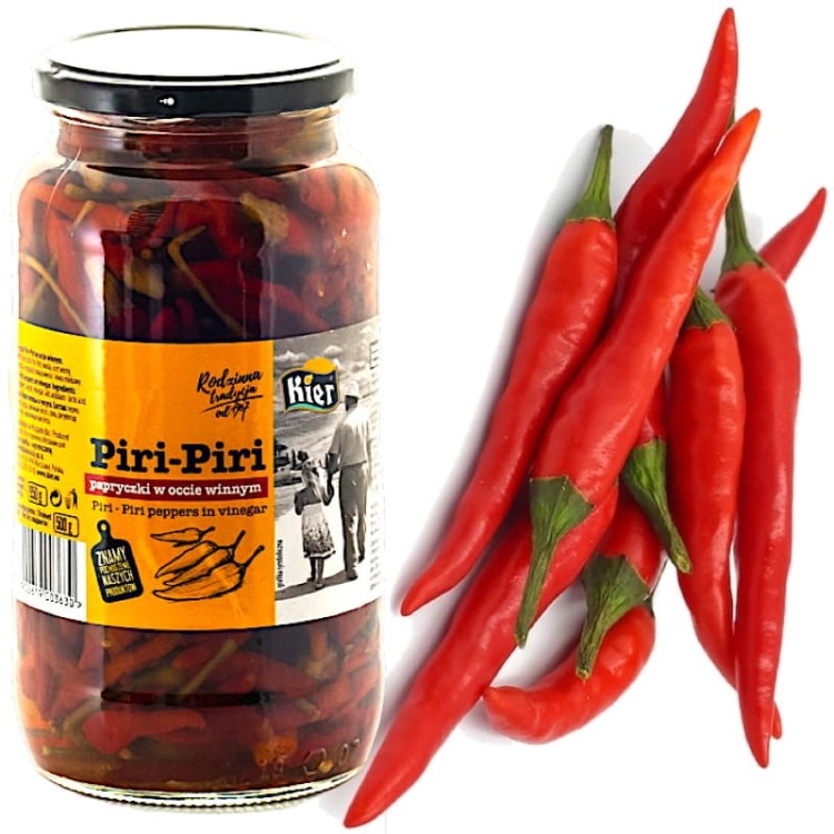 Hiszpańskie Papryczki Chili Peppers Piri-Piri w Zalewie Ostre Hot 950g KIER