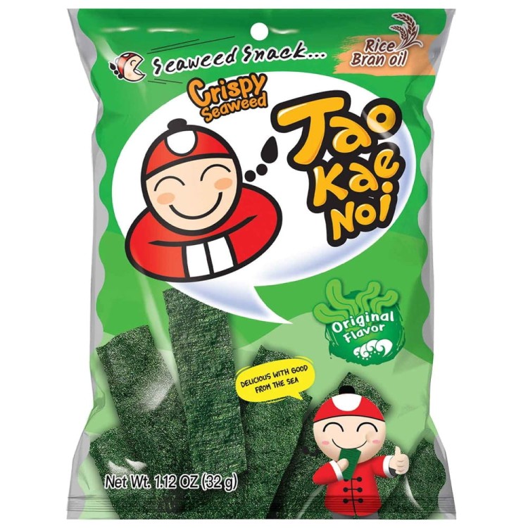 Tajskie Chrupiące Snacki z Glonów Wodorostów Nori Original 32g TAO KAE NOI BRAND
