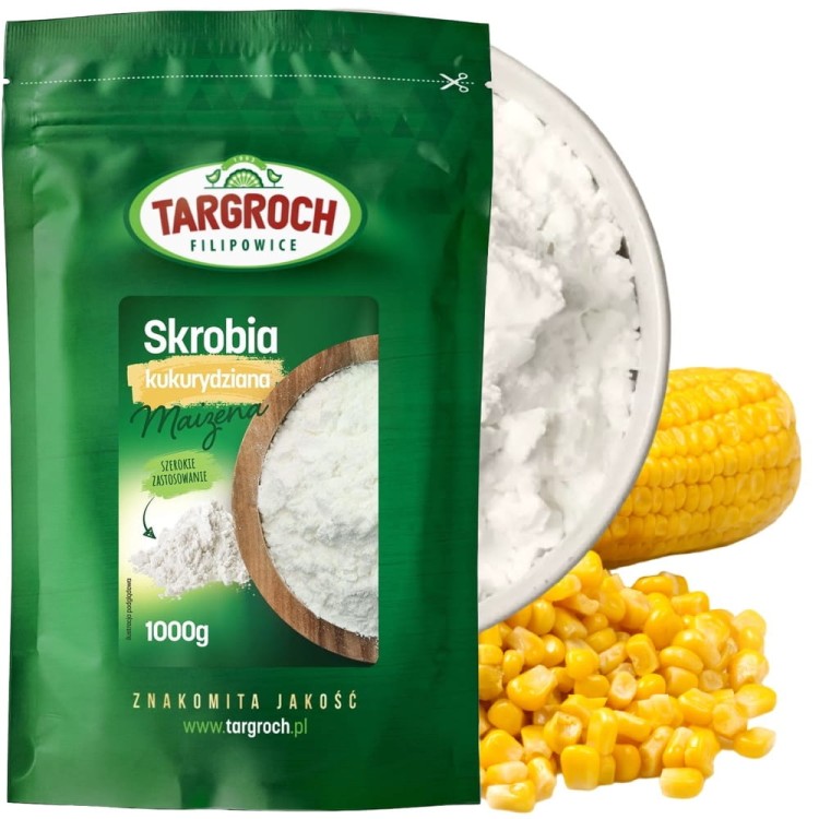 Skrobia Kukurydziana z Kukurydzy Do Zagęszczania Zup i Sosów 1000g 1Kg TARGROCH