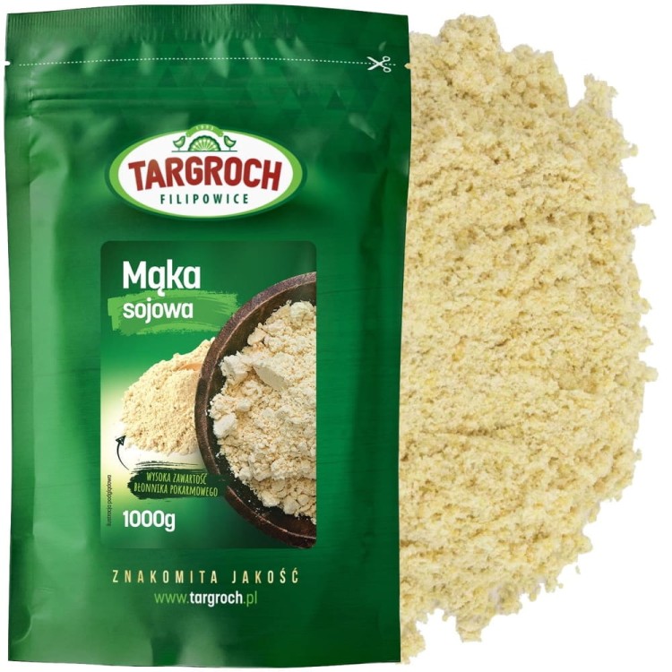 Mąka Sojowa Naturalna Z Nieprażonych Ziaren Soi Zdrowa Dieta 1kg TARGROCH