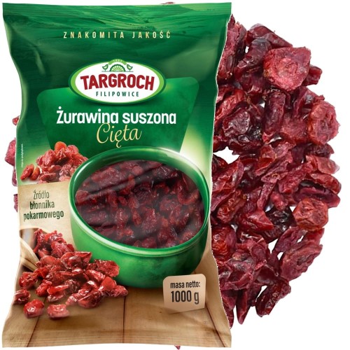 Suszona Żurawina Naturalna Świeża Bez Konserwantów 1kg 1000g TARGROCH