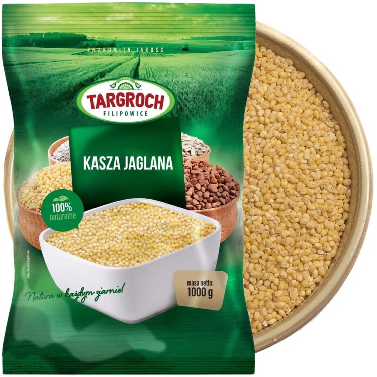 Polska Zdrowa Kasza Jaglana Naturalna Wysoka Jakość 1kg 1000g TARGROCH