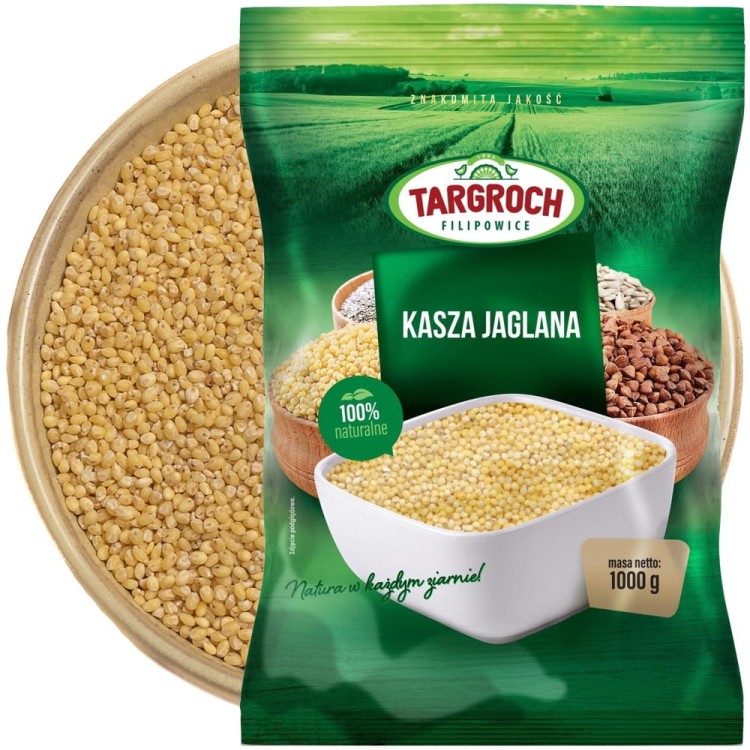 Polska Zdrowa Kasza Jaglana Naturalna Wysoka Jakość 1kg 1000g TARGROCH
