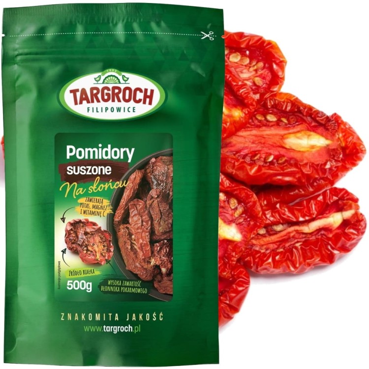 Pomidory Suszone Na Słońcu Naturalne Zdrowe Bez Chemi 0,5kg 500g TARGROCH