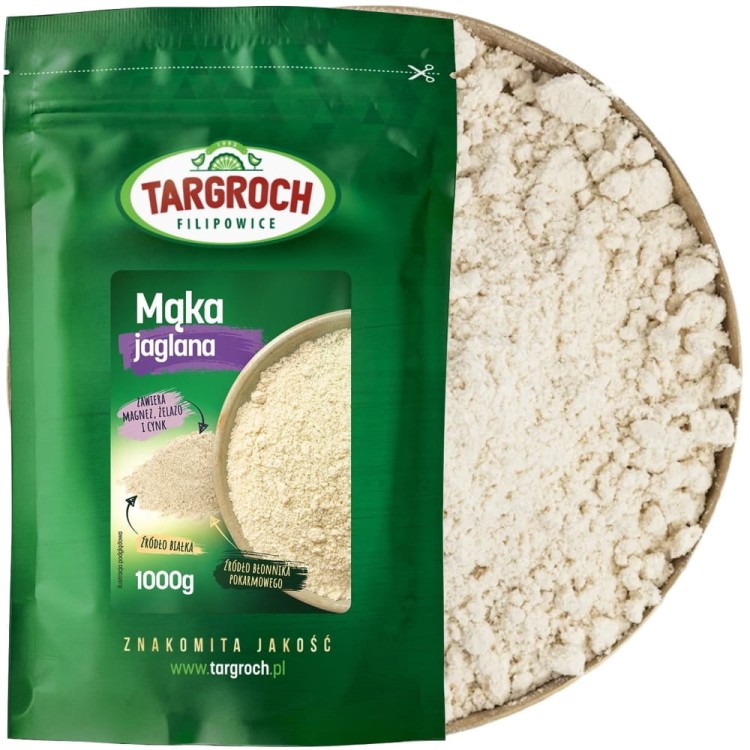 Naturalna Zdrowa Mąka Jaglana z Prosa Do Wypieków i Deserów 1000g 1kg TARGROCH