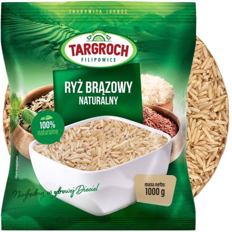 Zdrowy Ryż Brązowy Naturalny z Pakistanu Brown Rice 1kg 1000g TARGROCH