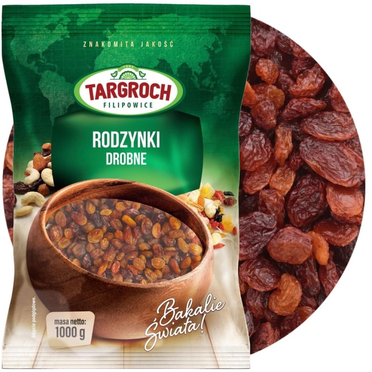 Rodzynki Sułtanki Suszone Sułtańskie Świeże Pyszne Musli 1kg 1000g TARGROCH