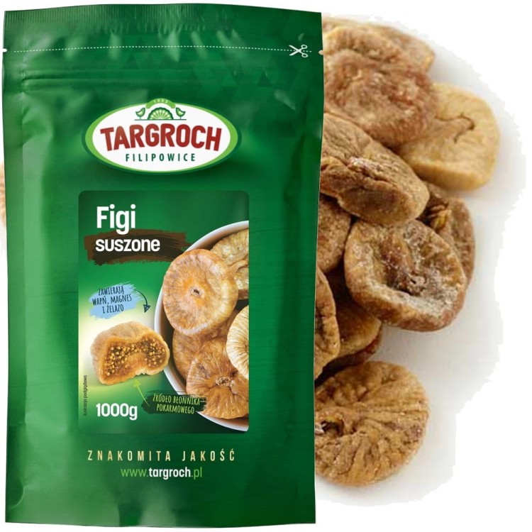 Figi Naturalne Słodkie Suszone Całe Figa Suszona Zdrowe 1000g TARGROCH