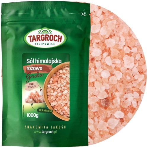 Naturalna Zdrowa Sól Himalajska Różowa Gruba Czysta Pink Salt 1kg 1000g TARGROCH
