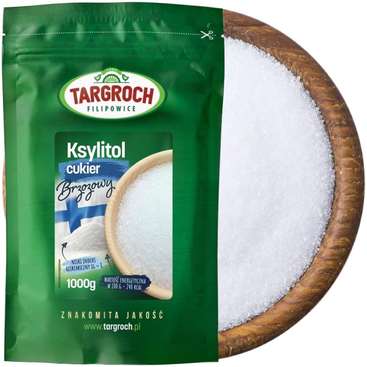 Ksylitol Cukier Brzozowy Fiński Naturalny Zamiennik Cukru 1kg 1000 TARGROCH