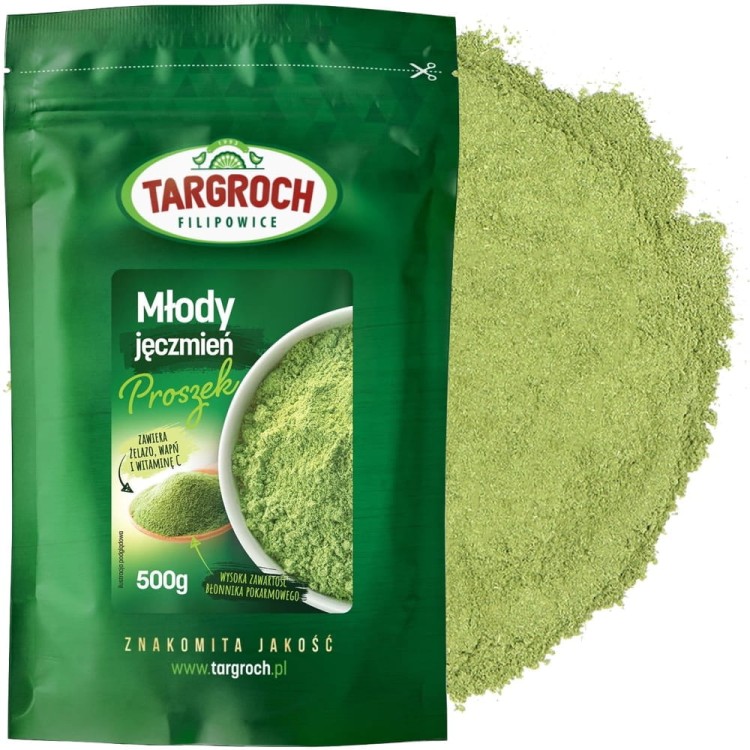 Polski Młody Zielony Jęczmień w Proszku Wysoka Jakość 0,5kg 500g TARGROCH