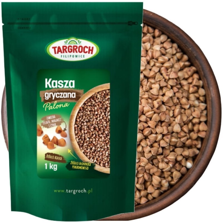 Polska Zdrowa Kasza Gryczana Prażona Palona Gryka Świeża 1kg 1000g TARGROCH
