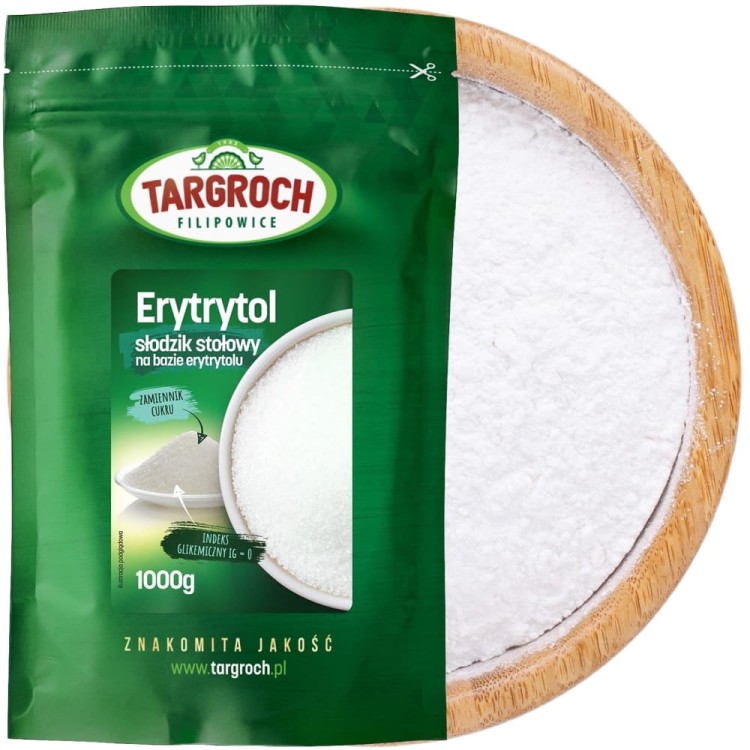 Naturalny Zdrowy Cukier Erytrol Niskokaloryczny Słodzik 1000g TARGROCH