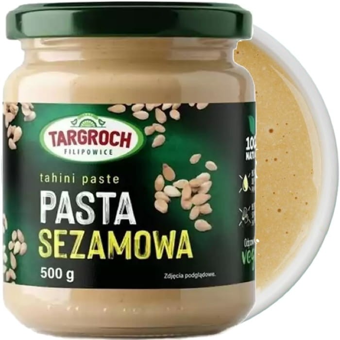 Pasta Sezamowa z Sezamu Tahini Masło Sezamowe Intensywny Smak 500g TARGROCH