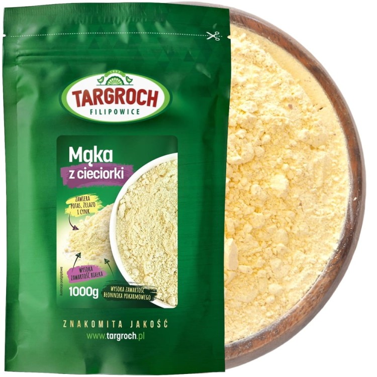 Mąka z Ciecierzycy Czysta Bezglutenowa Świeża Naturalna 1kg 1000g TARGROCH